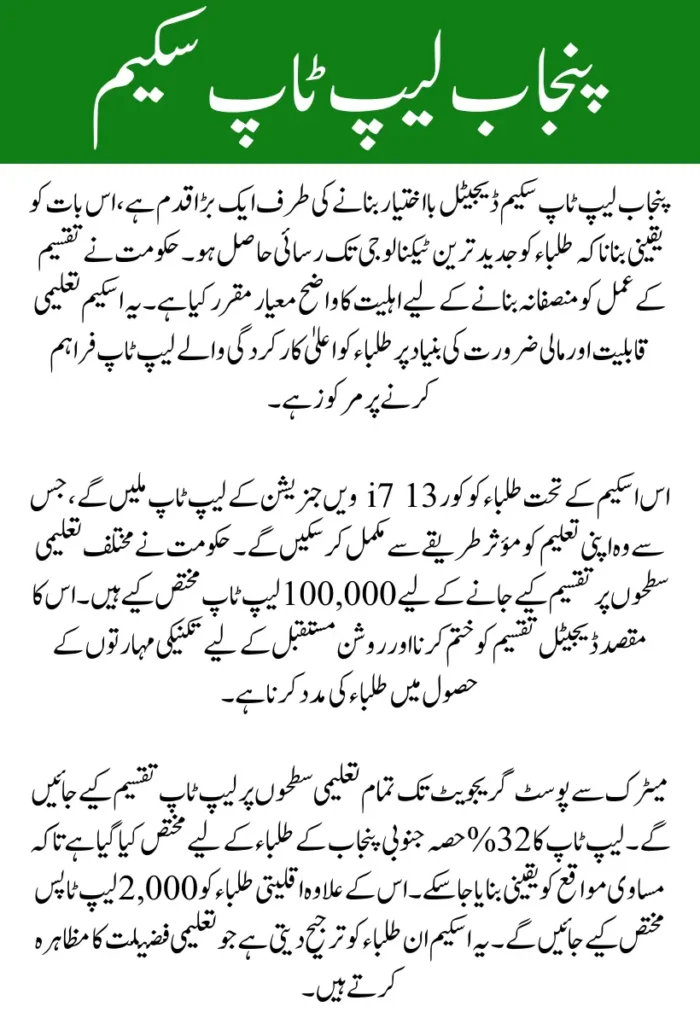 Punjab Laptop Scheme