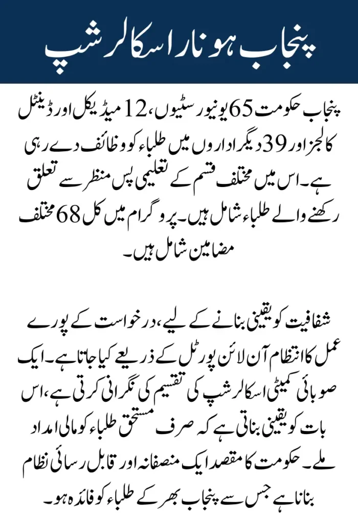 Punjab Honhaar Scholarship