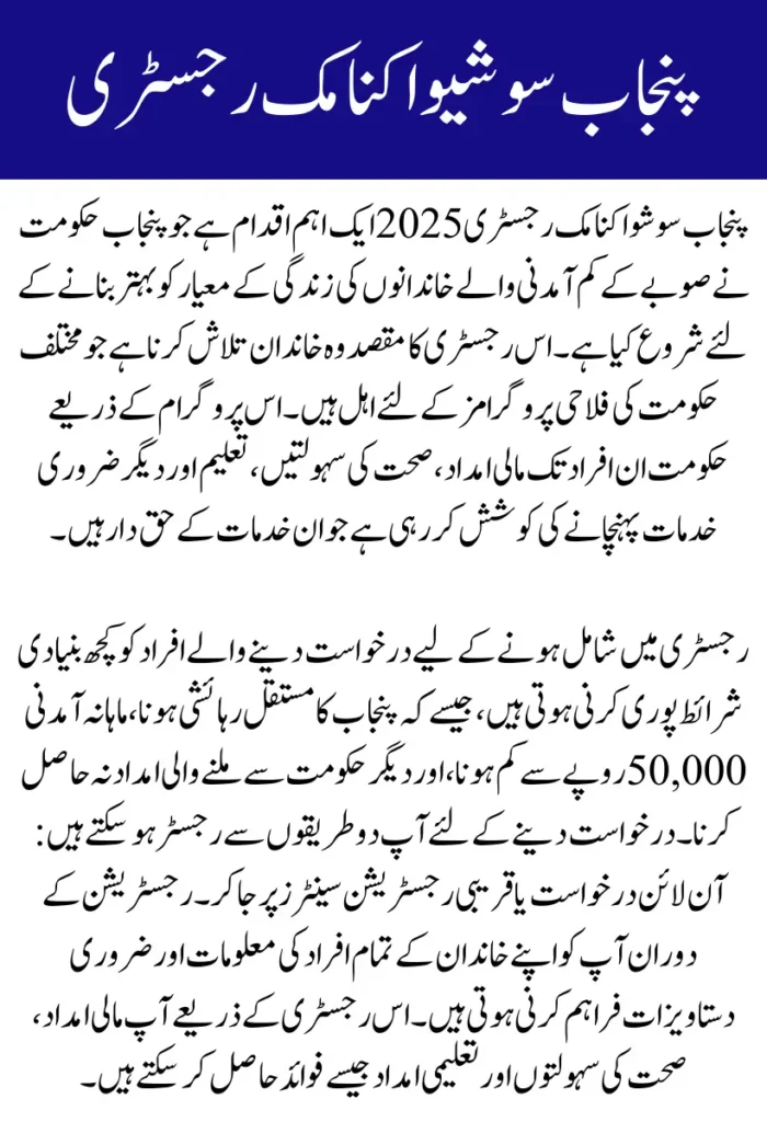 Punjab Socio-Economic Registry