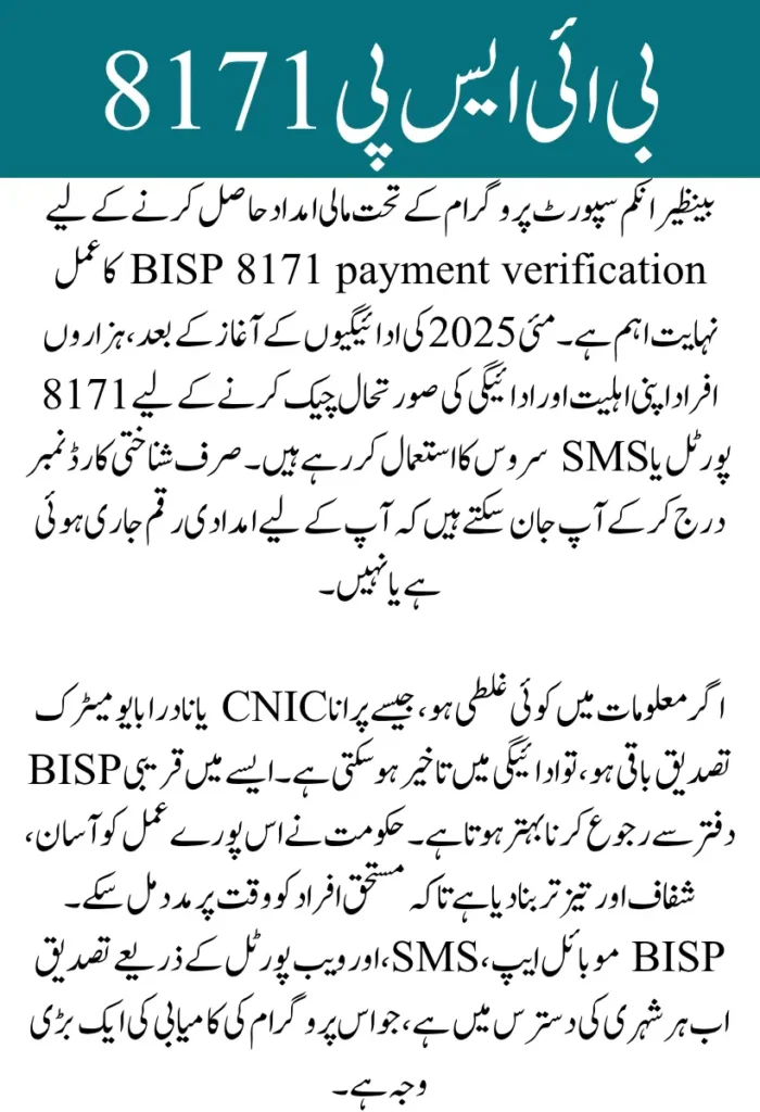BISP 8171 Payment Verification