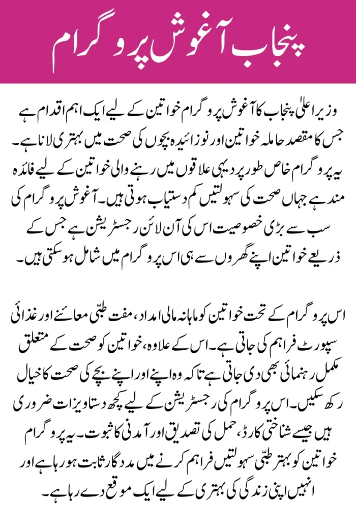 CM Punjab Aghosh Program Online Registration