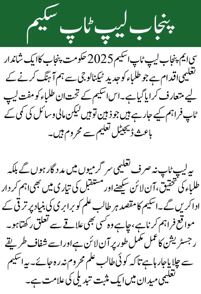 CM Punjab Laptop Scheme 2025
