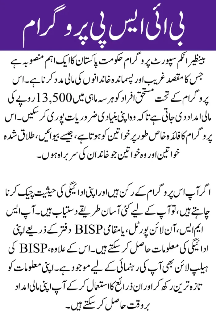 BISP 13500 Payment