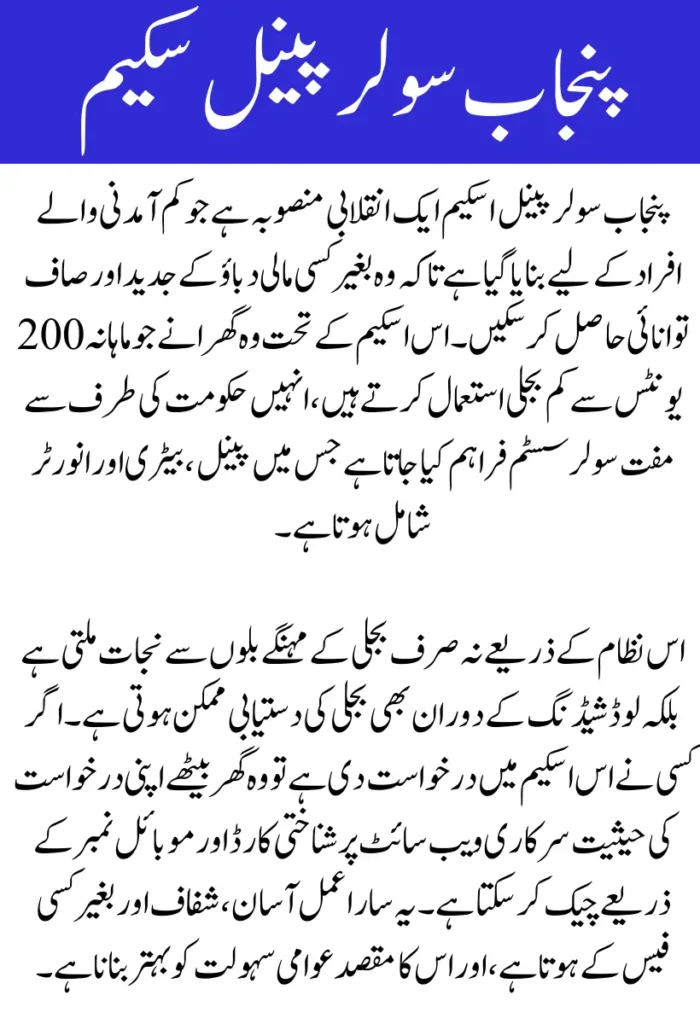 Punjab Solar Panel Scheme