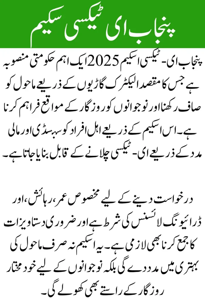 Punjab E-Taxi Scheme 2025